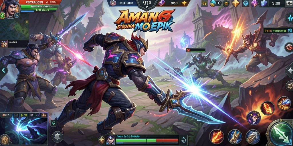 Tangkapan layar gameplay <strong>AMAN69</strong> yang menunjukkan aksi seru di arena MOBA.