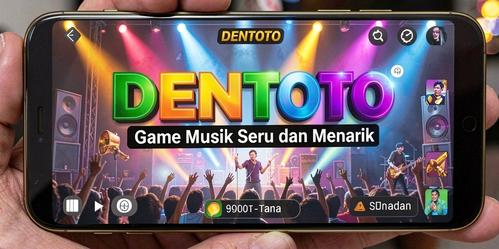 Gameplay DENTOTO dengan berbagai lagu yang menantang dan menyenangkan.