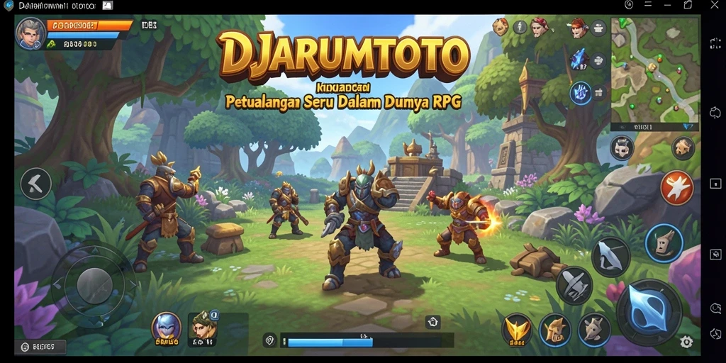 Tangkapan layar utama DJARUMTOTO menampilkan momen seru dalam pertarungan RPG.