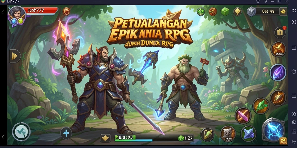 Tampilan gameplay DY777 dengan pertempuran RPG yang intens.