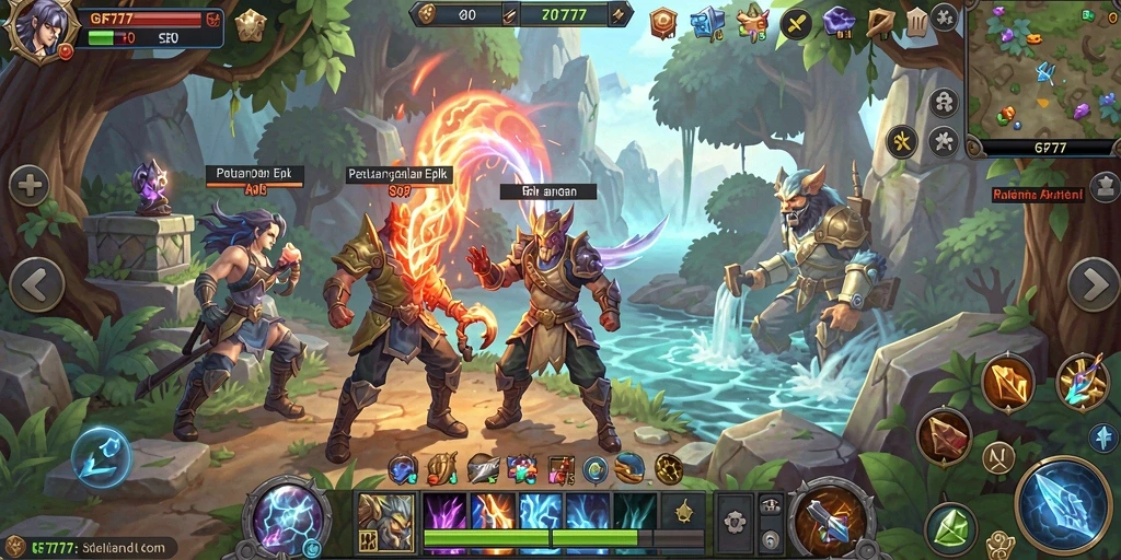 Screenshot gameplay GF777 menampilkan aksi pertarungan yang mendebarkan.