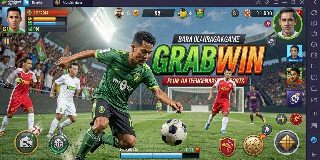 Tampilan gameplay GRABWIN yang menarik dan penuh aksi olahraga.