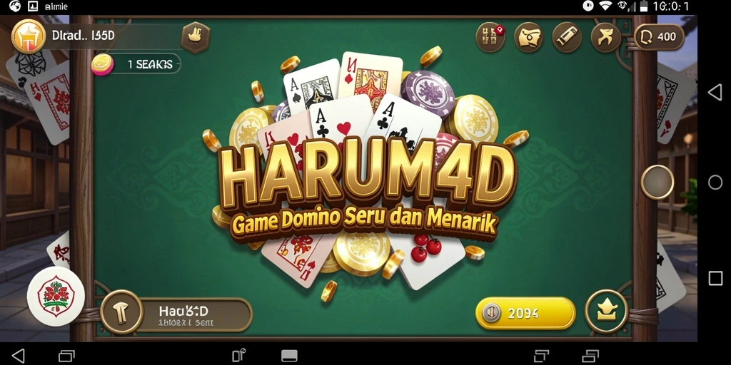 Tampilan gameplay seru dalam HARUM4D dengan domino.