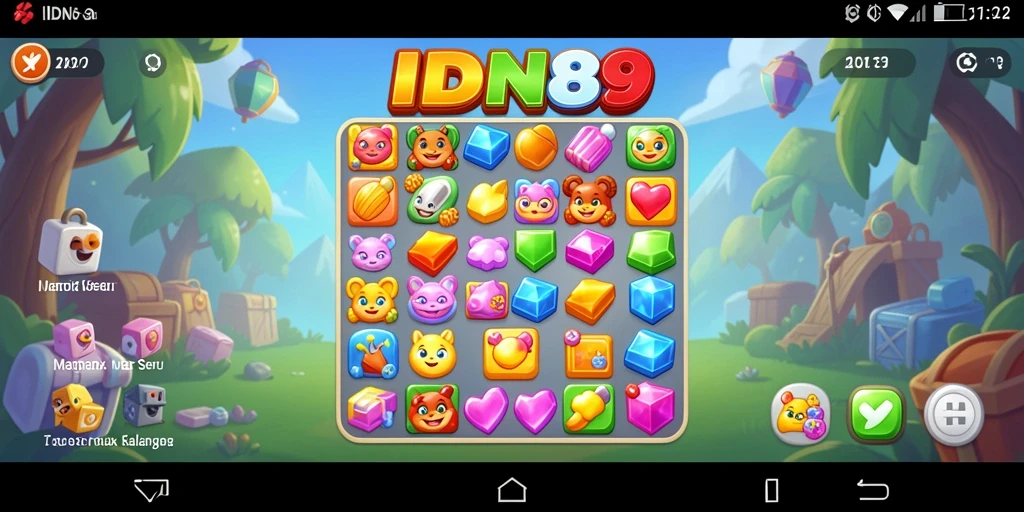 Screenshot gameplay IDN89 menampilkan serunya permainan Match-3.