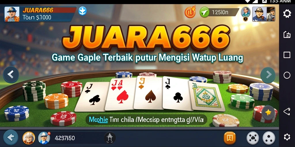 Tampilan gameplay Gaple yang seru dan interaktif di JUARA666.