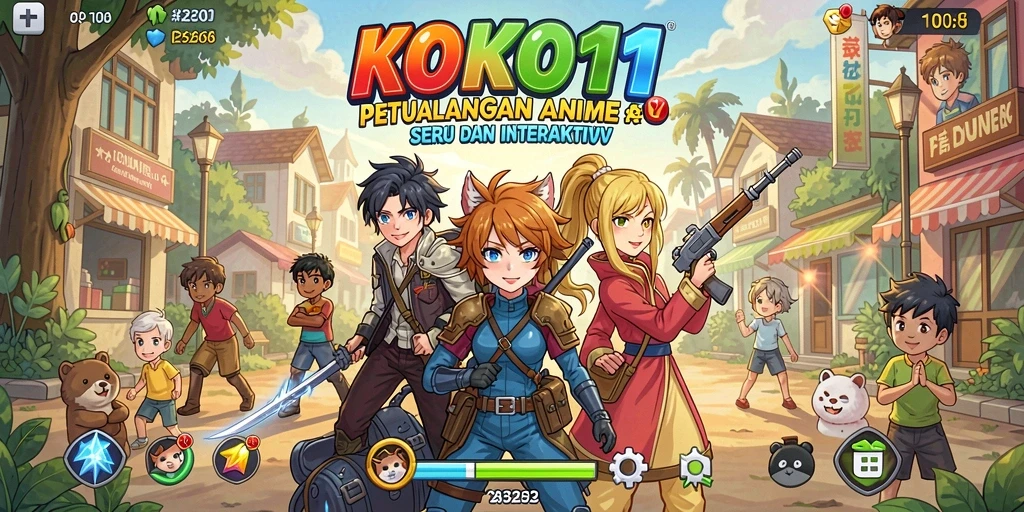 Tampilan gameplay KOKO11 dengan karakter Anime yang dinamis.