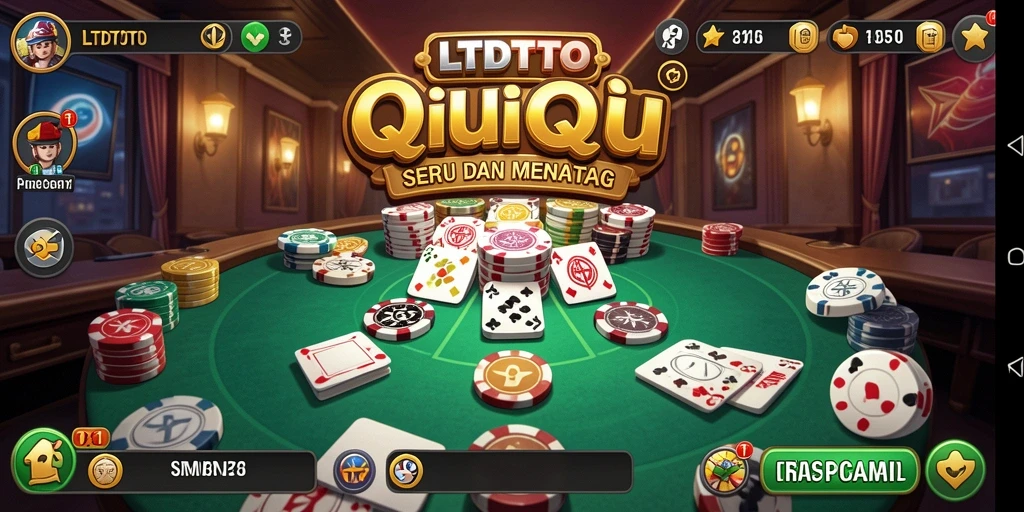 Screenshot LTDTOTO menampilkan aksi seru permainan QiuQiu.