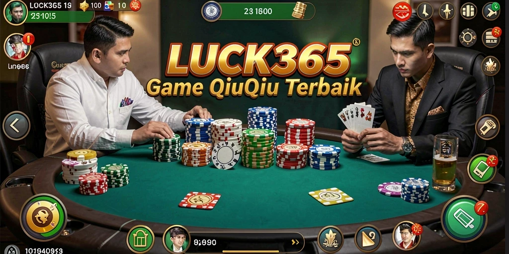 Gambar menunjukkan tampilan bermain QiuQiu di LUCK365 dengan teman-teman.