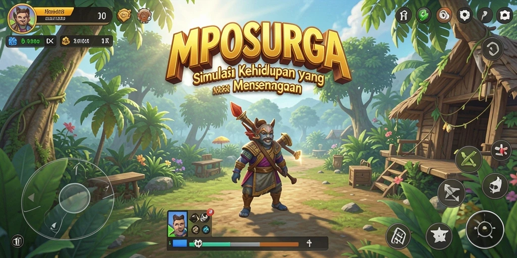 Screenshot utama dari gameplay MPOSURGA yang menampilkan interaksi karakter.