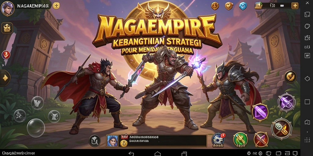 Tampilan aksi seru dalam gameplay strategi NAGAEMPIRE.