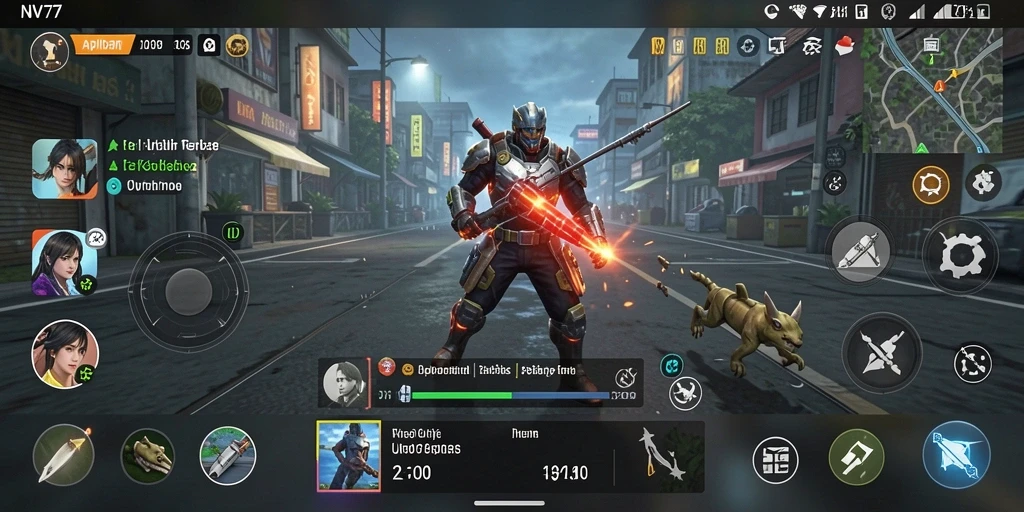 Screenshot utama NV77 yang menunjukkan fitur utilitas efektif.