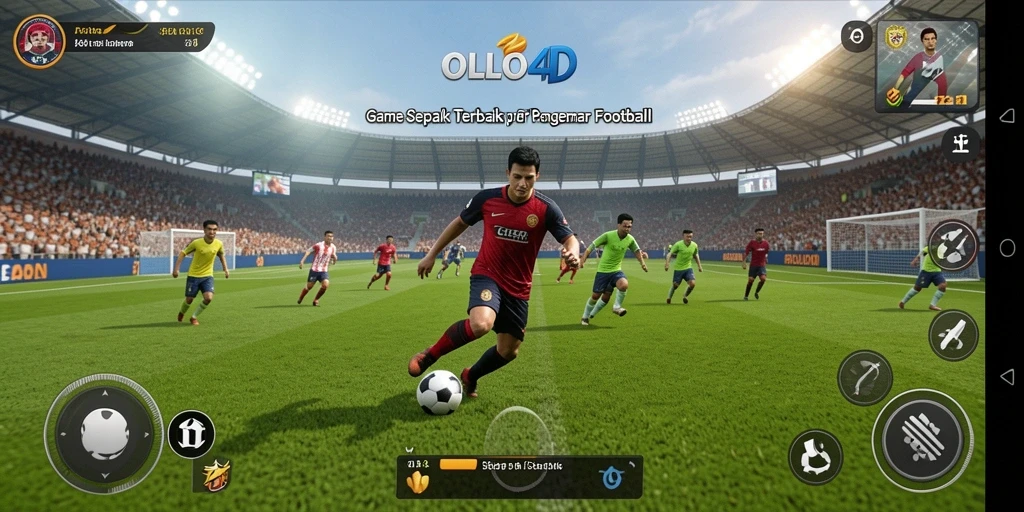Tampilan gameplay menarik dari OLLO4D dengan aksi sepak bola yang mendebarkan.