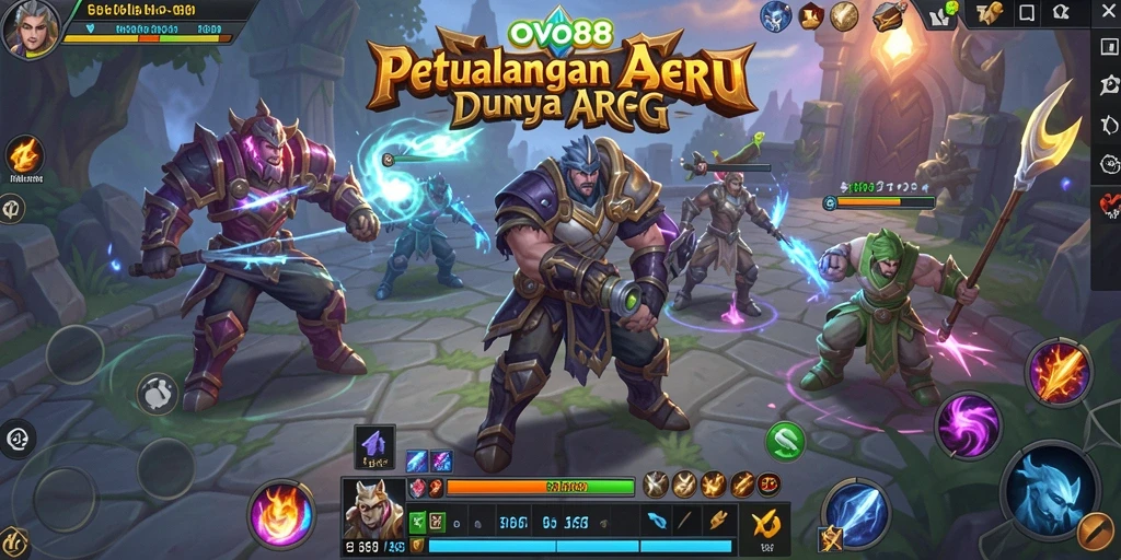 Tampilan gameplay epik dari OVO88 dalam petualangan ARPG.