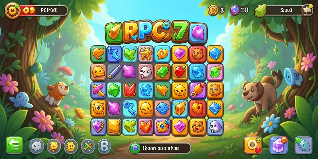 Tampilan gameplay seru dari PCPC7 dengan elemen Match-3 yang menarik.