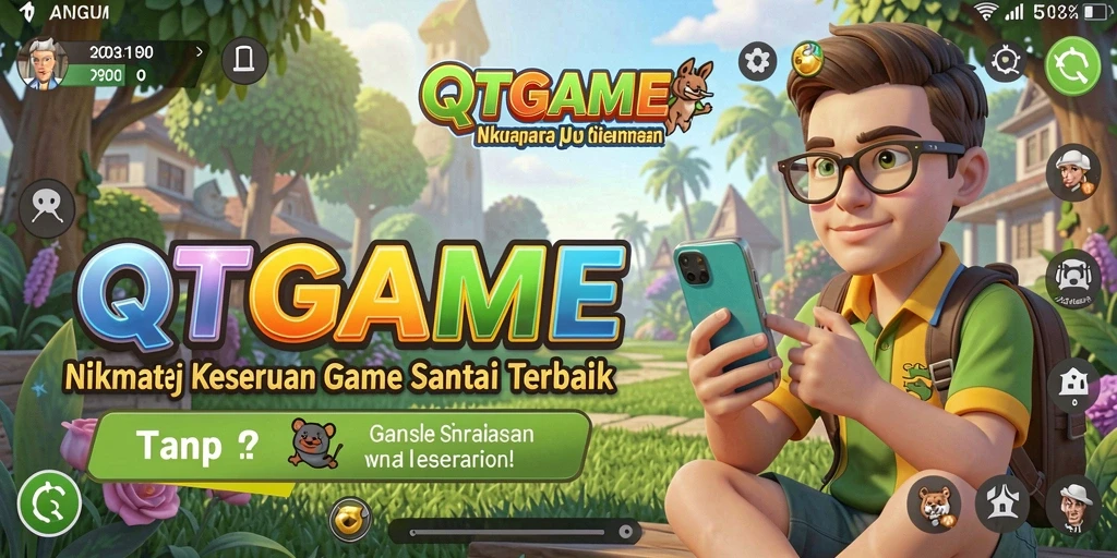 Tampilan gameplay QTGAME yang menyenangkan dan memikat.