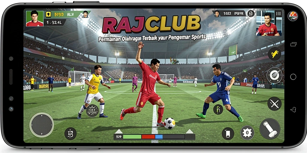 Screenshot RAJACLUB menampilkan aksi seru dalam pertandingan olahraga.
