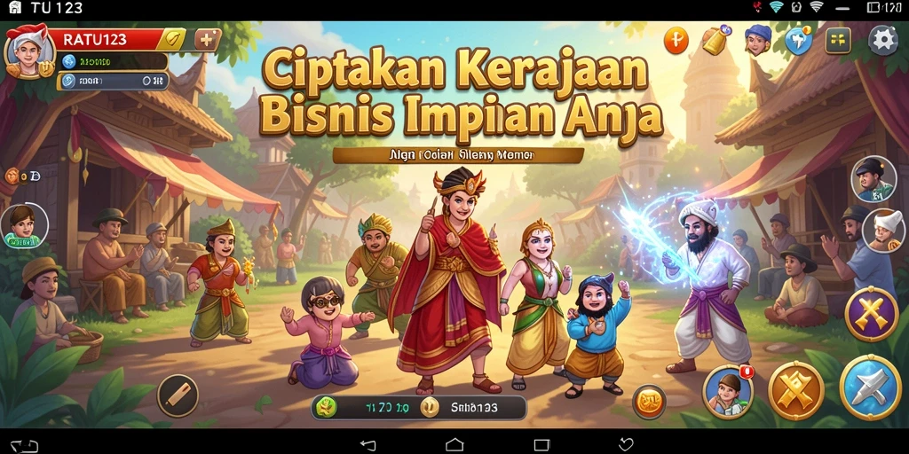 Tampilan gameplay <strong>RATU123</strong> yang menarik, menunjukkan interaksi bisnis yang dinamis.