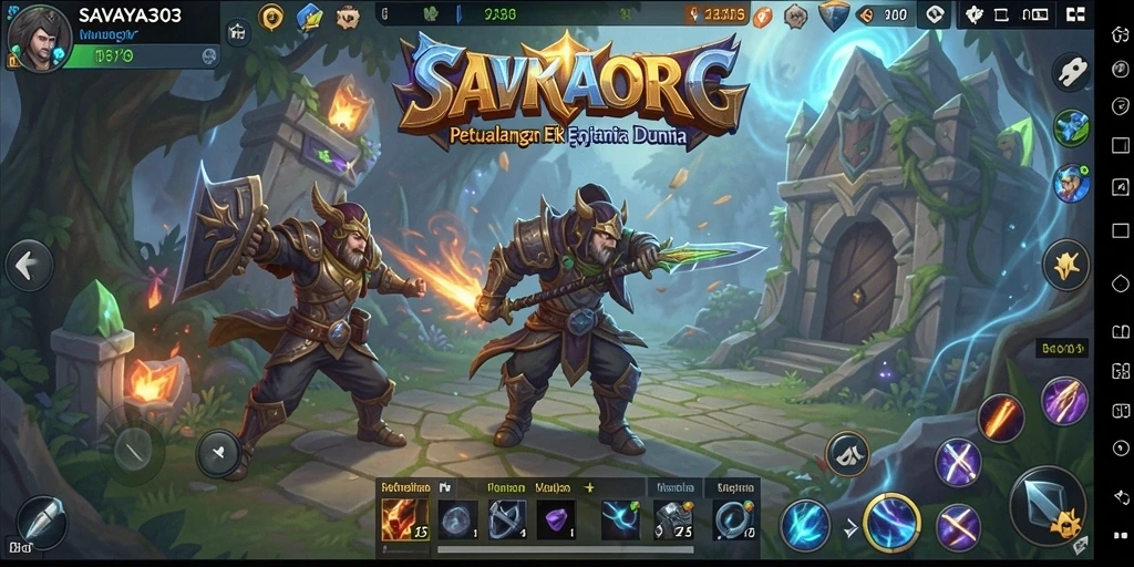 Screenshot gameplay SAVAYA303 menampilkan petualangan seru di dunia MMORPG.