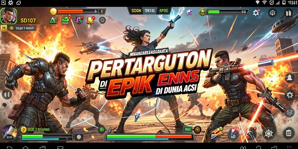Screenshot gameplay SD107 menampilkan aksi seru dan efek visual yang menarik.