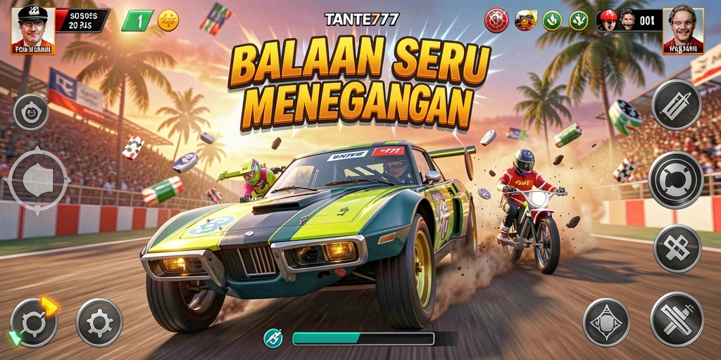 Tampilan gameplay TANTE777 yang menegangkan dan seru.