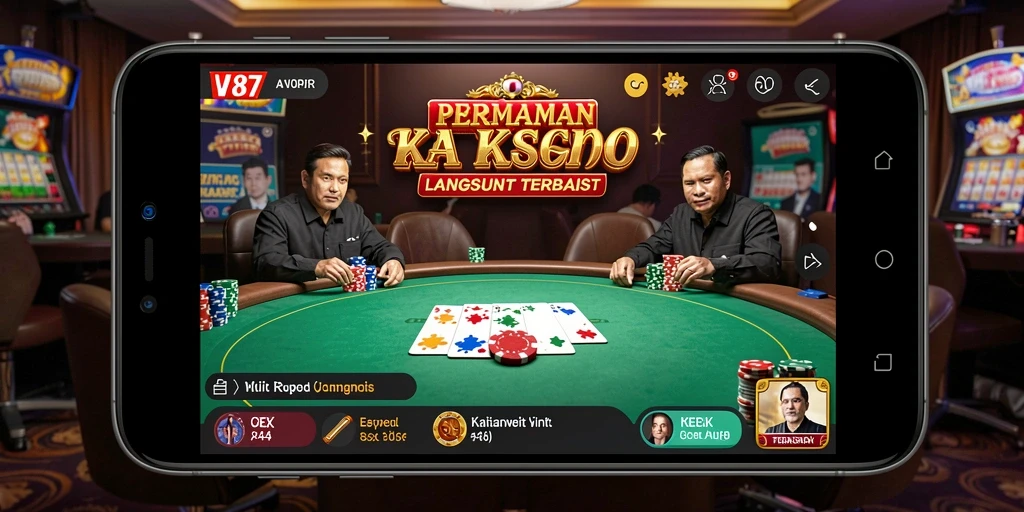 Screenshot V87 menampilkan gameplay live casino yang seru dan interaktif.